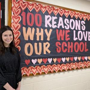 WMHS Administrative Assistant and graduate Kennedy Orr does an amazing job with bulletin boards, fellow staff member Deb Pooler said. Courtesy of Deb Pooler