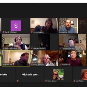 Chair Michael Dunn leads the Feb. 9 Wiscasset school committee meeting. Zoom screenshot