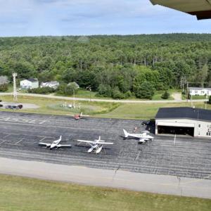 Bird’s eye view of Wiscasset Municipal Airport March 24. PHIL DI VECE/Wiscasset Newspaper