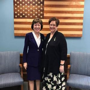 Paula Jackson Jones with Senator Susan Collins in Washington, D.C. Courtesy photo