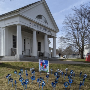 The pinwheel garden at the Boothbay Harbor Memorial Library. Courtesy of Healthy Kids
