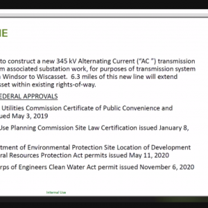 Cole Peters of POWER Engineers, Inc. presents on behalf of CMP via Zoom. Zoom screenshot