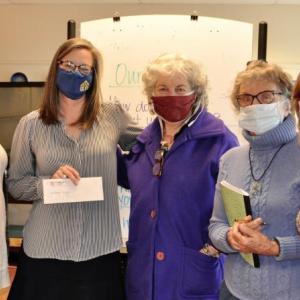 Pictured from left are Lorrie Winslow, executive director of The Lincoln Home; Stephanie McSherry, The Merry Barn; Gina Rose Halpren and Jean Nuss, residents; and Kacie Gallant, director of Community Life at The Lincoln Home. Kimberly Traina photo
