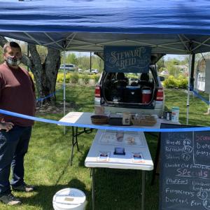 This is the first year Stewart & Reid Bakers of Southport has participated in the Boothbay Farmers’ Market. Owner Jeff Stewart is pictured. BILL PEARSON/Boothbay Register