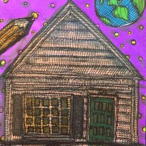Illustration of the Hasenfus Gallery by Seth Bond Perry. The artist will be working and exhibiting in the gallery during the June 24 Wiscasset Art Walk. Courtesy of Lucia Droby Seth Bond Perry