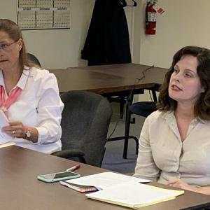 District Attorney Natasha Irving, right, requested a change in the legal secretary’s job description June 1 prior to hiring a replacement. BILL PEARSON/Boothbay Register