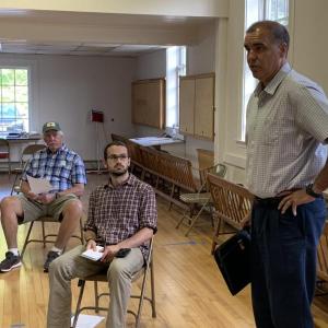 Maine Department of Transportation Project Manager Ernie Martin updates selectmen June 14 about the U.S. Route 1 and Route 27 and Eddy Road projects in Edgecomb this summer and fall. BILL PEARSON/Boothbay Register