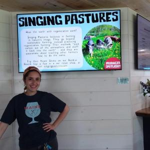 Co-owner and General Manager Sara Gross in the tasting room of Maine Tasting Center. Photo by Kay Stephens