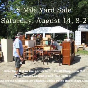 Come to the Edgecomb Community Church during your 5-Mile Yard Sale journey. Courtesy photo