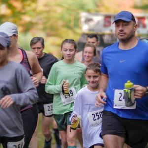 Hitting the trail at the start of Race Through the Woods. File photo