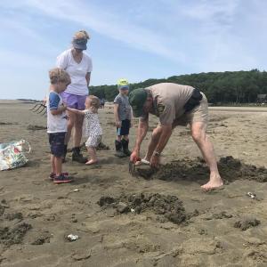 Learn to dig clams with KELT and Shellfish Warden Jon Hentz (pictured) on July 29 at 9:30 a.m. at Reid State Park in Georgetown. Fun for all ages! Courtesy of KELT