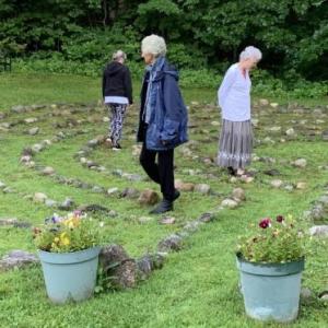 Edgecomb Community Church held a public walk July 23 at its labyrinth. BILL PEARSON/Boothbay Register