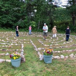Labyrinth walkers at the Summer Solstice walk, June 20 at the Labyrinth in the Field, Edgecomb. Courtesy photo