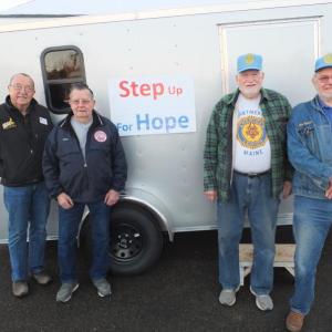 Three local veterans were nominated as Boothbay’s ‘Spirit of America’ recipients for 2021. Veterans John Hargreaves, right, Arthur Richardson, second from left, and Ed Harmon, second right, founded Veterans Emergency Temporary Shelter to aid homeless veterans. Also pictured is Boothbay American Legion Cmdr. Dave Patch. File photo