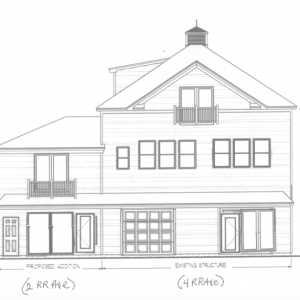 The proposed renovations to 2 and 4 Railroad Ave. Zoom screenshot