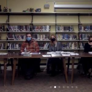 The Jan. 11 Wiscasset School Committee meeting in Wiscasset Middle High School’s library. Zoom screenshot