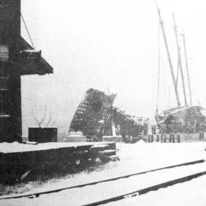Wiscasset’s once famous last of the four-masted schooners, Hesper and Luther Little, as they looked in 1980. PHIL DI VECE photo
