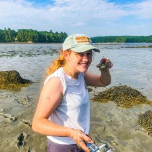 Carolina Rolfe of New Harbor studied shellfish ecology as undergraduate researcher at UMaine's Darling Marine Center in Walpole during the summer of 2021. Sarah Risley photo