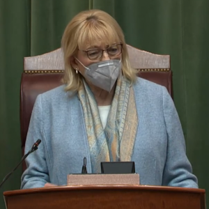Gov. Janet Mills during the 2022 State of the State address.