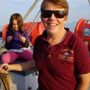Captain Tiffany Krihwan, captain and director for Schooner Ernestina-Morrissey. Courtesy of Friends of Windjammer Days
