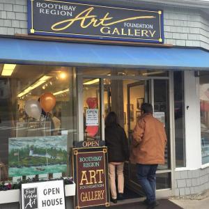 Boothbay Region Art Foundation was one of six galleries participating in Boothbay Harbor’s First Friday celebrations of art and artists. LISA KRISTOFF/Boothbay Register