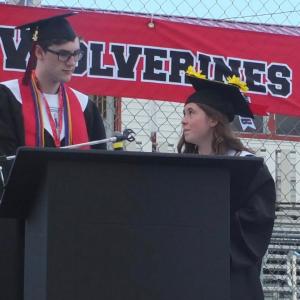 2022 Wiscasset Middle High School graduation master of ceremonies Evan Strong and Brianna Colson. BILL PEARSON/Boothbay Register
