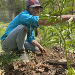 Working the garden at Veggies to Table. Courtesy photo
