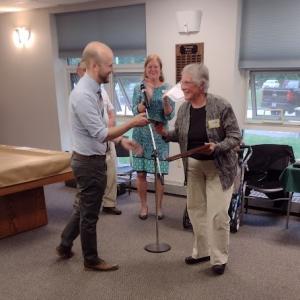 Gretchen Burleigh-Johnson receives the Lifetime Achievement Award. Courtesy photo