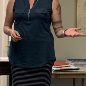 Shri Verrill of Sunrise Ecologic explains July 11 how Edgecomb would benefit from joining Gov. Mills’ Community Resilience Partnership. BILL PEARSON/Boothbay Register