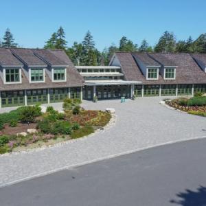 The newly named Lyn and Daniel Lerner Visitor Center. Courtesy of Coastal Maine Botanical Gardens