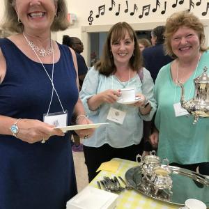 GCW members Debbie Lorenson, Vicki Friga and Jan Flowers socialize at the September meeting. Emily Adler photo