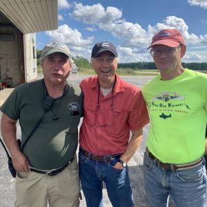 From left, Wiscasset Municipal Airport Assistant Manager Eugene Fairfield, Airport Advisory Committee Chair Steve Williams and Williams’ brother Philip. SUSAN JOHNS/Wiscasset Newspaper