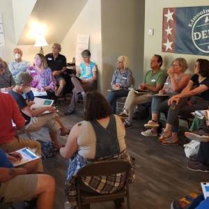 Officers from many of the 17 active Democratic town committees in Lincoln County met Aug. 27. Courtesy photo
