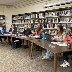 The Wiscasset school committee hears school nurse Marilyn Sprague report Nov. 9 on student absences. EDNA MILLER/Wiscasset Newspaper