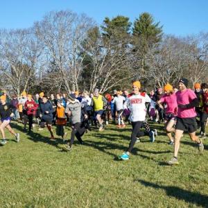 The start of a past 5K trail run to benefit Twin Village Foodback Farm. Courtesy photo