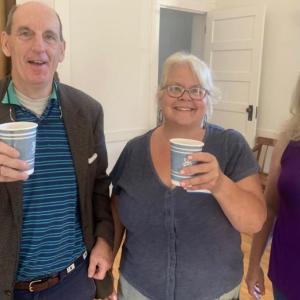 Edgecomb Selectman Dawn Murray, right, with George Malone and Deb Eaton during a “Meet and Greet” event last fall. File photo