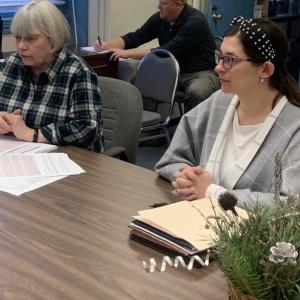 Executive Director Mary Ellen Barnes, left, and County Planner Emily Rabbe told commissioners Dec. 6, Lincoln County Regional Planning Commission received a $234,000 Maine Connectivity Grant. BILL PEARSON/Boothbay Register