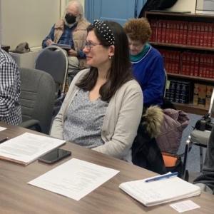 Executive Director Mary Ellen Barnes, left, and her Lincoln County Regional Planning Commission team, County Planner Emily Rabbe, center, and Assistant Planner Laura Graziano, sought verbal approval of contract language between the county and Maine Department of Transportation for 2023 projects. BILL PEARSON/Boothbay Register