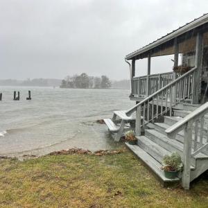 Water reaches Wiscasset Yacht Club during the Dec. 23 storm. Matt Haeberle photo