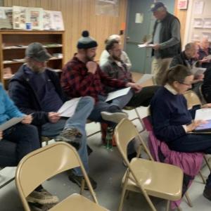 Edgecomb residents attended one of two public hearings March 7 regarding the 2023 municipal budget. BILL PEARSON/Boothbay Register