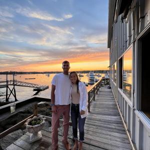 Evan Hepburn and fiancée Jax van der Veen, Carousel Marina’s manager. Courtesy of Jax van der Veen