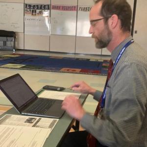 Principal Tom Landberg speaks to the Edgecomb School Committee April 3. BILL PEARSON/Boothbay Register