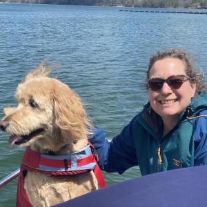 Lisa Katz on the water with a friend in Midcoast Maine. Courtesy photo