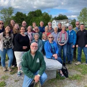 Graduates of the 2023 class of Coastal Rivers’ Midcoast Stewards pose for a photo at Round Top Farm along with course instructor Sarah Gladu (fifth from left), Coastal Rivers’ Director of Education and Community Science. Courtesy of Coastal Rivers
