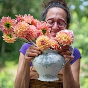 Erica Berman with a vase of flowers. Courtesy photo