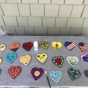 Samples of Hearts of Hope painted hearts. Courtesy of Diane Demetriades