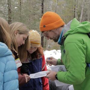 Tim Wylie leads Waypoint students during an outing last winter. Courtesy photo
