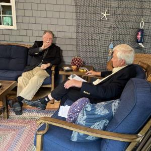Don Carrigan shares stories from his 50 years as a newsman with LCTV Talkin’ Town Talk host Larry Sidelinger