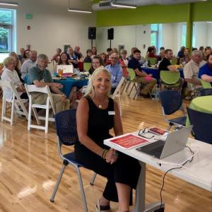 Meagan Hamblett facilitating the Y’s 2023 Community Leaders Forum. Courtesy of the YMCA