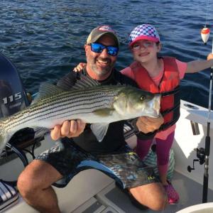 Striper fishing with Ben Kaler is one of the varied auction items up for bidding in support of the Community Health Center. Courtesy of Patty Seybold